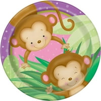 9 Pink Monkey Baby Tuš ploče, 8ct