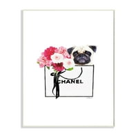 Stupell Industries Fashion Designer kućni ljubimac i cvjetni torbica na zid Amanda Greenwood