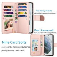 6.4 Samsung Galaxy S Fe Folio Novčani telefonski koferi, NJJE luksuzno PU kože [Držač kartica] Nošenje folija flip poklopca [odvojivo magnetsko tvrdo kućište] -Marble
