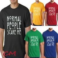 Normal People Scare Me Print T-Shirt Funny Mens Tee Boja Kraljevsko Plava Srednja