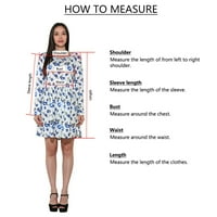 Moderan ženski Casual labav seksi Dugi rukav džepni dugme Shirt Print Dress