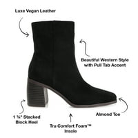 Kolekcija Journee Womens Sloann Tru Comfort Foam Inside Zip Stacked Heel Booties