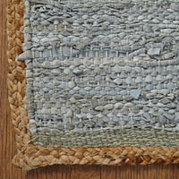 Vrhunski ručno tkani Barrera tepih od kože, pamuka i Jute