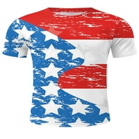 Bomotoo Muška bluza kratki rukav ljetni vrhovi Dan nezavisnosti majice Casual Osnovni Tee Sport majica