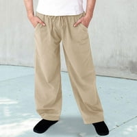 Yuwull Muške Kargo Pantalone - Čvrste Casual Višestruke Džepove Na Otvorenom Ravno Tipa Fitnes Pantalone