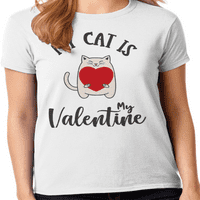 Grafički America Dan zaljubljenih moja mačka je moj Valentine smiješna ženska grafički T-Shirt