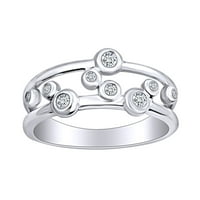 0. Karatni okrugli oblik bijeli prirodni dijamant mjehurići zaručnički prsten u 10k prstenu od punog bijelog