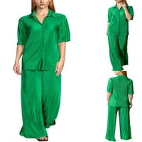 Mubineo žene pidžame postavile su naglice za kratki rukav i elastične hlače ljeto meka za spavanje za