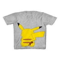 Pokemon Boys Prednja I Zadnja Pikachu Grafička Majica, Veličine 4-18