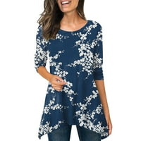 Ženska majica s dugim rukavima okrugli vrat tiskani labavi pulover ženske vrhove odjeća Trendy Comfy Beach
