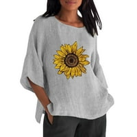 Poliesterne bluze za žene aktivna habanja majica lagane majice Ženska bluza za žene Ljeto pamučno posteljina