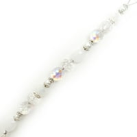 Perle Jesse James, kristalni stakleni pramen, perle za šivanje zatvarača, prozirno i bijelo, Unisex