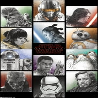 Star Wars: Poslednji jedi - rešetki zidni poster, 24 36