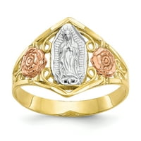 Primal Gold Karat dvobojni i bijeli Rodijum presvučen prsten Gospe od Guadalupea