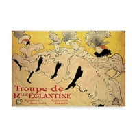 Zaštitni znak Likovna umjetnost 'La Trupe de Mademoiselle Eglantine' Canvas Umjetnost Henri de Toulouse-Lautrec