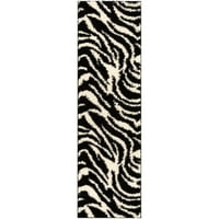Well Woven Madison Shag Safari Zebra Životinjski print Debeli Shag 20 7'2 prostirki za trkač