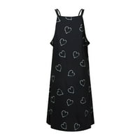 Ljetne haljine za žene bez rukava A-line mini modni klub tiskane haljine black xxxl
