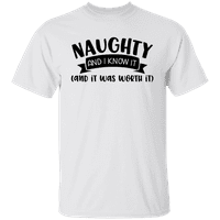 Grafički America Funny svečani odmor Božić citat Naughty & znam to & bilo je vrijedno muške grafički T-Shirt