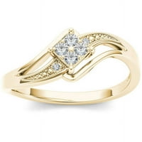 Carat TW Diamond Split Shank Bypass 10kt zaručnički prsten od žutog zlata