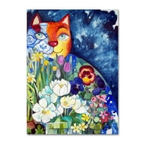 Zaštitni znak likovne umjetnosti' Spring Cat ' platno Art by Oxana Ziaka
