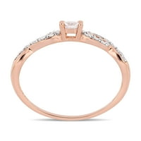 Carat T. G. W. stvorio bijeli safir i karat T. W. dijamantski prsten od ružičastog srebra