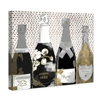 Wynwood Studio Drinks and Spirits Wall Art Canvas Prints' Pass the Bottle Rose ' Champagne - Gold, White