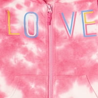 Wonder Nation Girls 'tiskani hoodie i jogeri, dvodijelni set odjeće, veličine 4- & plus