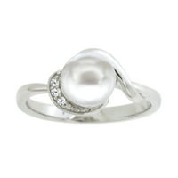 Brilliance srebra slatkovodni biser i stvorio bijeli safir prsten