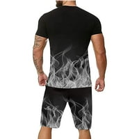Hesxuno Muška modna casual odijelo 3D majica digitalne ispis