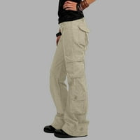 Ženske pantalone od punog tereta pantalone hipi Jogger džepne ženske duge pantalone klirens bež XL