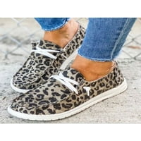 Ženska klasična panila na platnu Leopard čipke up casual cipele sa niskim rezom