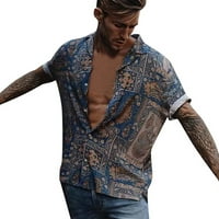 Paket majica Muška ljetna modna casual rever Ispis Short rukava s kratkim rukavima Top bluza