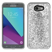 Srebrna Chrome Glitter Flakes futrola za Samsung Galaxy J EMERGE Telefon