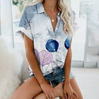 Homadles Trendy majica za žene-grafički štampani na rasprodaji vrhovi siva Veličina s