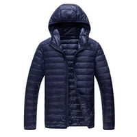 Sayhi Muška zimska čvrsta jakna sa kapuljačom povremeni lagani topli Outwear Zipper hljeb Outercoat Muška