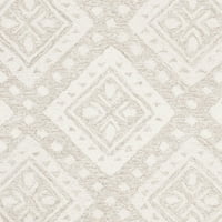 Mikro-petlja Regis Geometrijski tepih vunene površine, Bež Ivory, 4 '6'