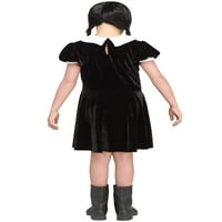 Zabava svjetska gotička srijeda Addams Djevojka Halloween Fanchine-haljina kostim za dijete