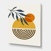 Apstraktni oblici sa botaničkim minimalističkim listom IV slika na platnu Art Print