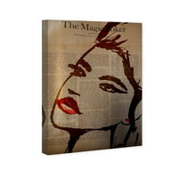 Wynwood Studio Fashion and Glam Wall Art canvas Prints' the Magic Poker ' portreti-braon, Red