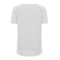 Ženski vrhovi i bluze rasprodaja modni ženski uzročni V-izrez bluza za štampanje kratkih rukava majica