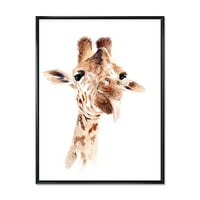 PromenArtirt 'izbliza portret žirafe X' Farmhouse uokvirenog platna Zidno umjetničko otisak