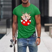 Muška majica Muška Moda sportovi za slobodno vrijeme zeleni Božićni pamuk Digitalna štampa kratka majica