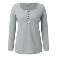 Žene Ležerne prilike dugih rukava Jedinstvena bluza za oblikovanje COLLARSKE TEE COLOR TEES PULOVER Lagani