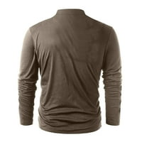 Bazyrey muške jakne Dickies modni Casual jednobojni Dug rukav zavoj Retro košulja Top bluza Brown XL