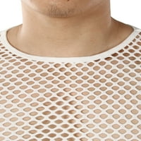 Feiboyy muški ljetni ležerni pulover mišića kratki rukavi mrežasta košulja Top bluza