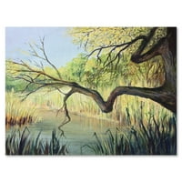 Jezero tišine sa umjetničkog ispisa na platnu na drvetu