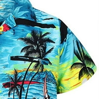 Muška majica Ležerne prilike stilskih majica Brza bluza Dugme Ispis kratkih rukava Plaža Havajska majica