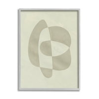 Stupell Indtries okrugli kontrastni oblik apstrakcija bež Tan aranžman, 30, dizajn Emma Caroline 