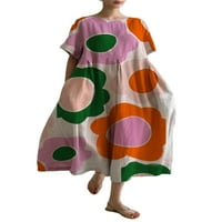 Dame Ljeto Plaže Sundress cvjetni print Maxi haljine ljuljaška duga haljina Havajska praznik zelena XL