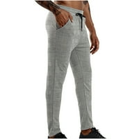 Muške Casual pantalone Slim Fit rastezljive pantalone za muškarce ravne prednje uske pantalone sive karirane